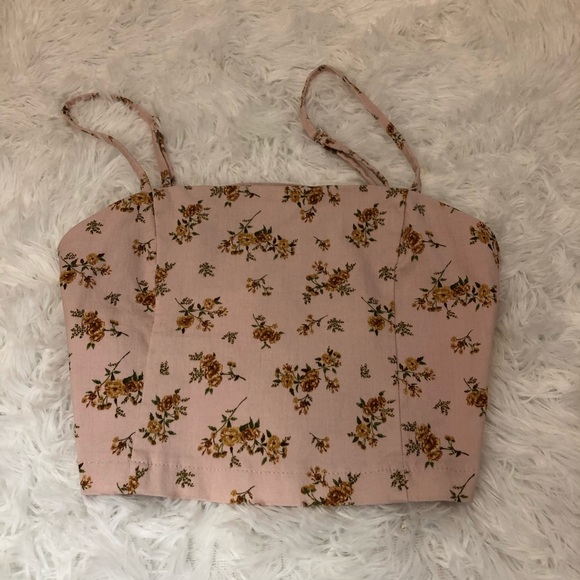 Pink Floral Crop Top - Picture 3 of 8
